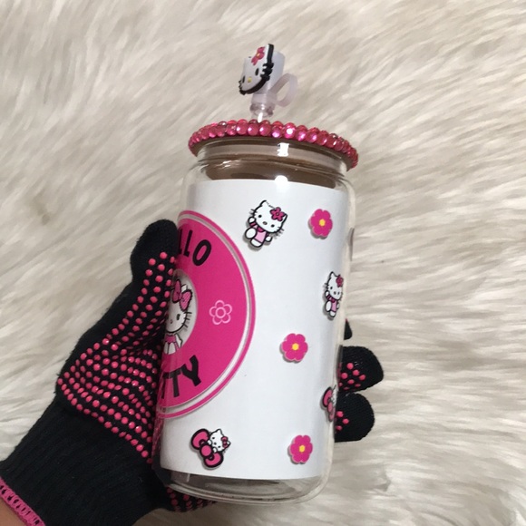 Hello kittie Glass can 16oz - Picture 4 of 7